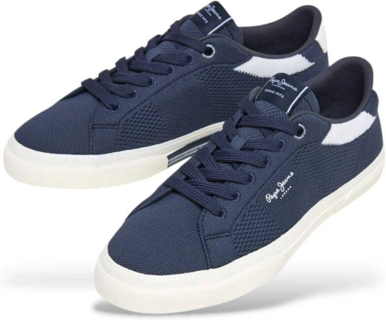 Pepe Jeans Klassieke Navy Gebreide Sneakers
