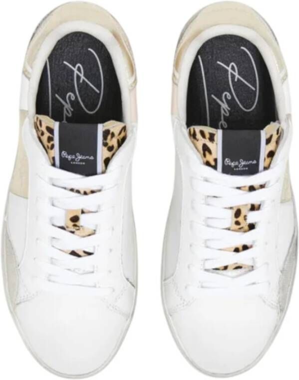 Pepe Jeans Metallic Leren Sneakers Lane Fun