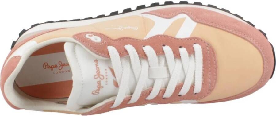 Pepe Jeans Stijlvolle Print Sneakers voor Modieuze Vrouwen Orange Dames