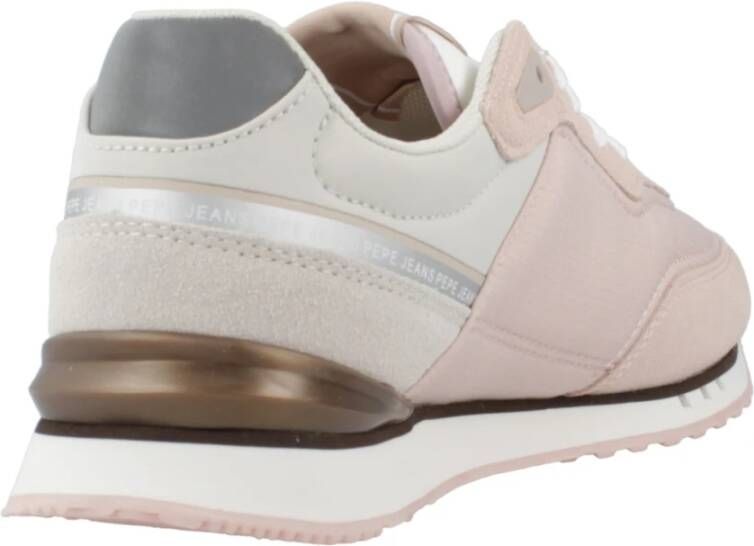 Pepe Jeans Stijlvolle London Seal Sneakers Pink Dames