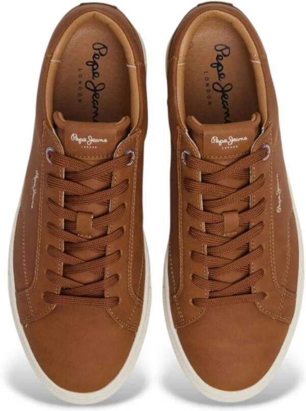 Pepe Jeans Tan Brown Lage Sneakers