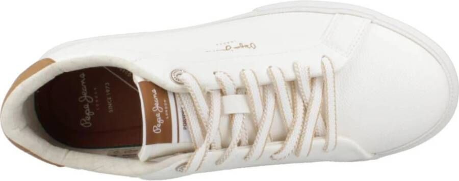Pepe Jeans Witte Leren Casual Sneakers