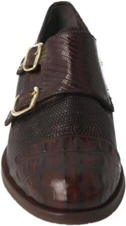 Pertini Bruine leren schoen met coco-effect neus