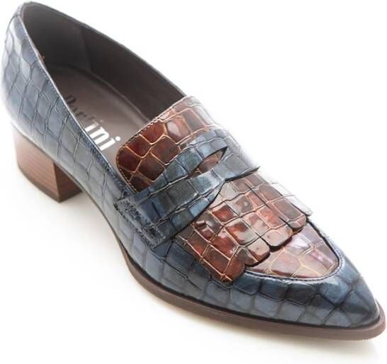 Pertini Leren Penny Loafer met dierenprint Multicolor Dames