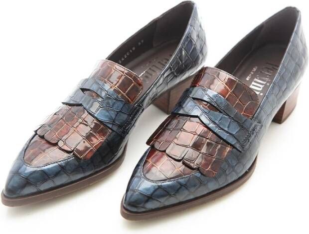 Pertini Leren Penny Loafer met dierenprint Multicolor Dames