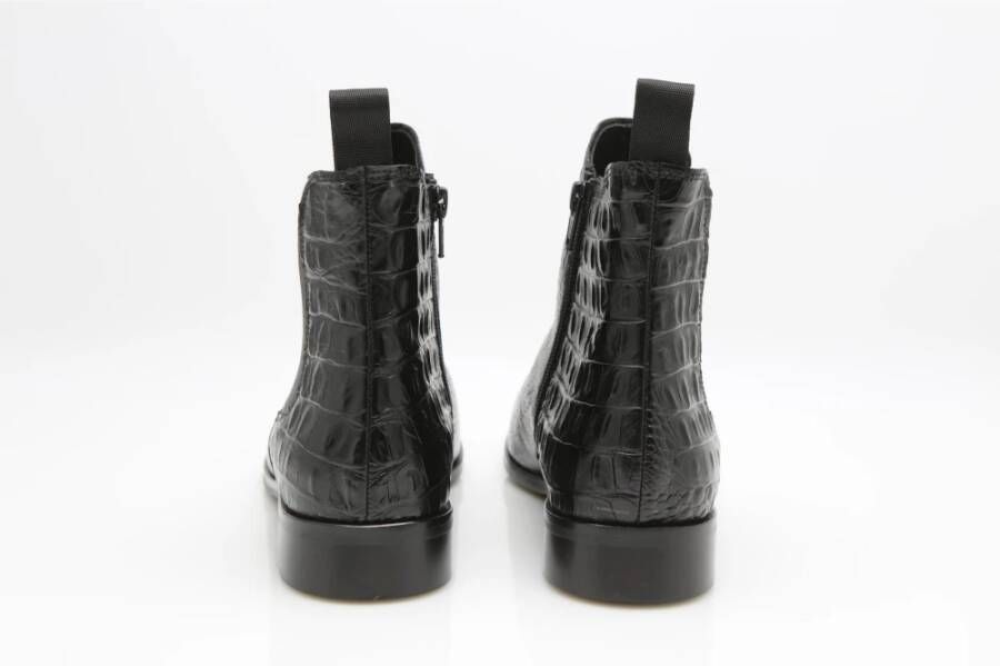 Pertini Zwarte Croco Print Chelsea Boot Black Dames