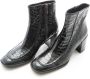 Pertini Zwarte Croco Print Leren Enkellaars Black Dames - Thumbnail 3