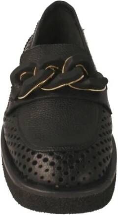 Pertini Zwarte leren loafer met schakeldetail