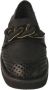 Pertini Zwarte leren loafer met schakeldetail - Thumbnail 2