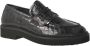 Pertini Zwarte leren loafers met antifaz detail Black Dames - Thumbnail 2