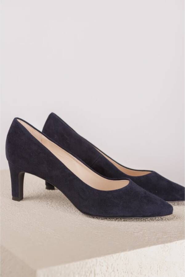 Peter Kaiser Marineblauwe Suède Pump met Puntneus Blue Dames