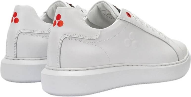 Peuterey Witte Leren Sneakers Helica 02 White Heren