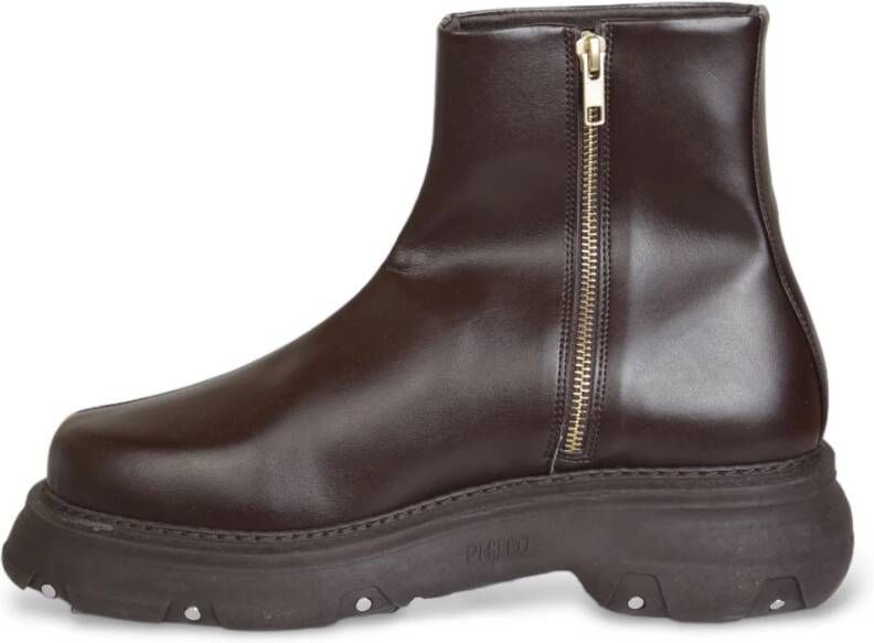 Phileo Vegan Leren Trucker Boots in Bruin Brown Heren