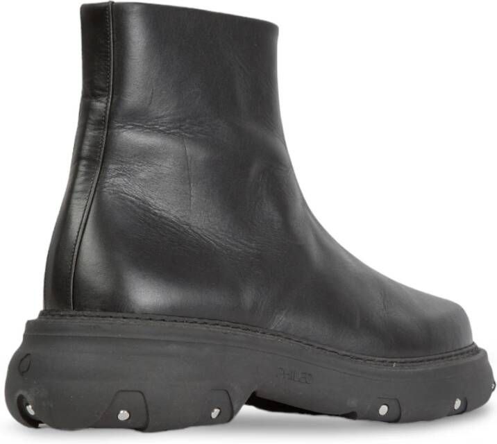 Phileo Zwarte Vegan Leren Trucker Boots Black Heren