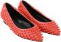 Philipp Plein PHILLIP PLEIN Orange Leather Ballerina WHAT I DO Flats Shoes - Thumbnail 2