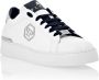 Philipp Plein Blauwe Leren Sneakers Platte Schoenen White Heren - Thumbnail 2