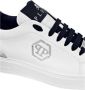 Philipp Plein Blauwe Leren Sneakers Platte Schoenen White Heren - Thumbnail 5