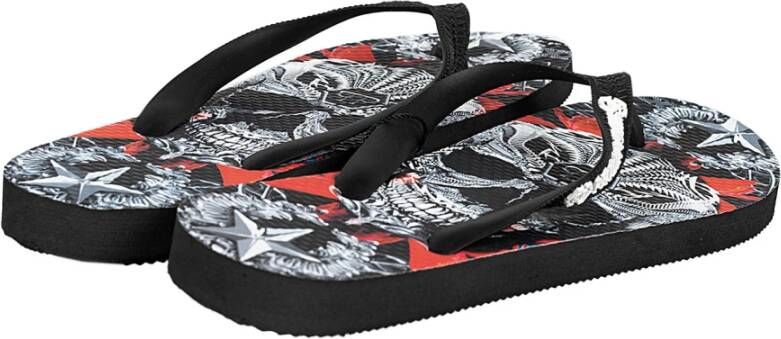 Philipp Plein Comfortabele synthetische slippers Zwart Unisex