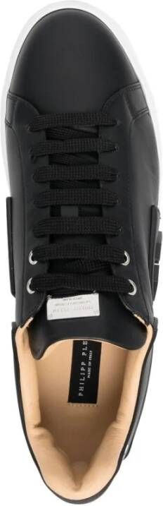 Philipp Plein Hexagon Sneakers Zwart Wit Leer Zwart Heren