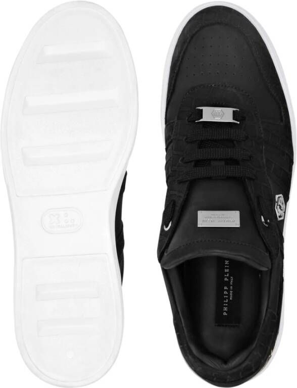 Philipp Plein Lage Sneakers van Zwart Leer