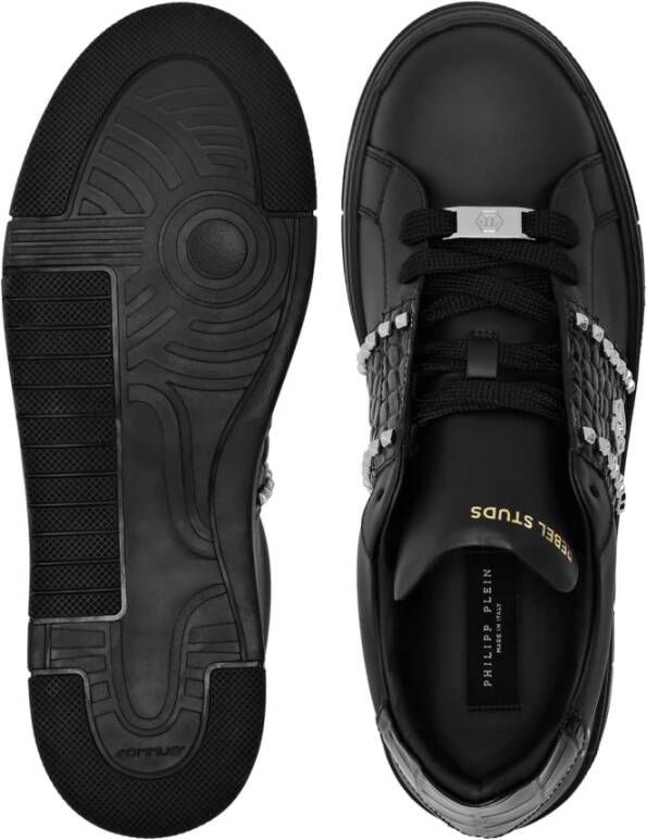 Philipp Plein Lage Sneakers van Zwart Leer
