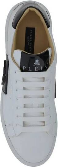 Philipp Plein Leren lage sneakers met logo White Heren