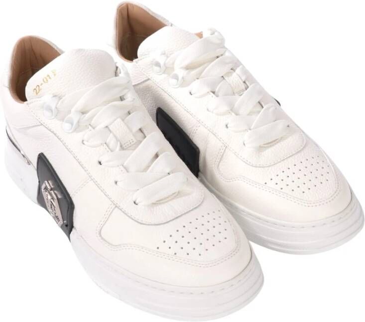 Philipp Plein Lo-top sneakers Phantom Kick $ lederen platina zeshoek Wit Heren