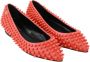 Philipp Plein PHILLIP PLEIN Orange Leather Ballerina WHAT I DO Flats Shoes - Thumbnail 6