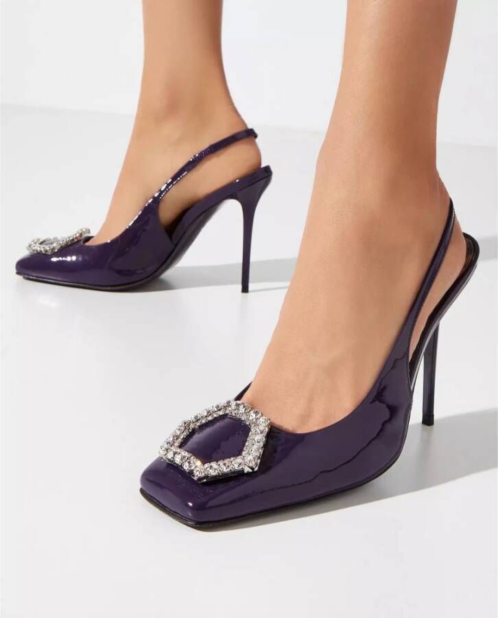 Philipp Plein Paarse Crystal Decollete Hakken