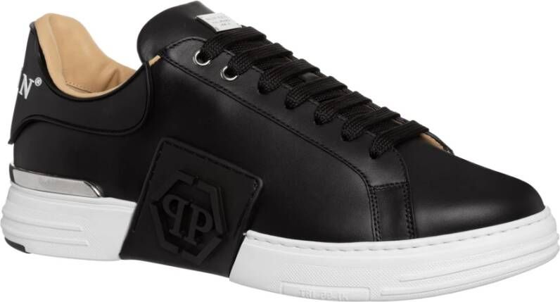 Philipp Plein Effen Vetersluiting Sneakers Zwart Heren