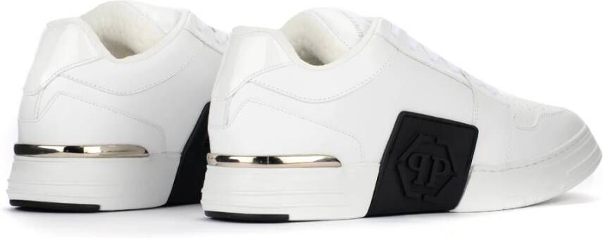 Philipp Plein Hexagon Wit Leren Sneaker Wit Heren