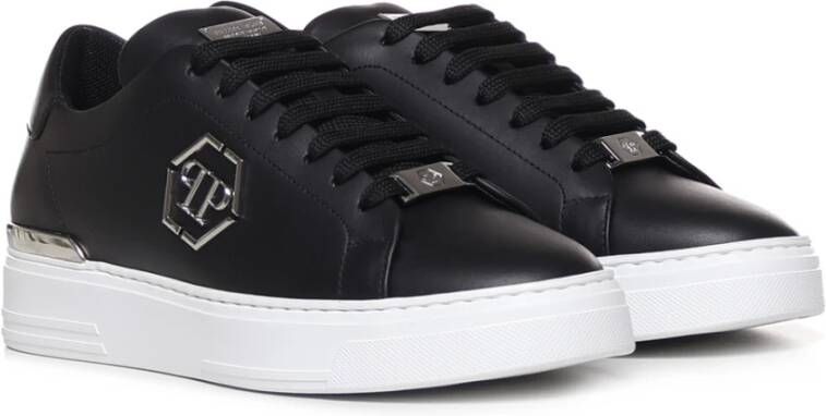 Philipp Plein Stijlvolle Katoenmix Sneakers voor Heren Zwart Heren