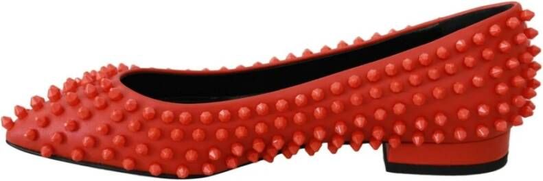 Philipp Plein Studded Ballerina Flats in Rood Red Dames