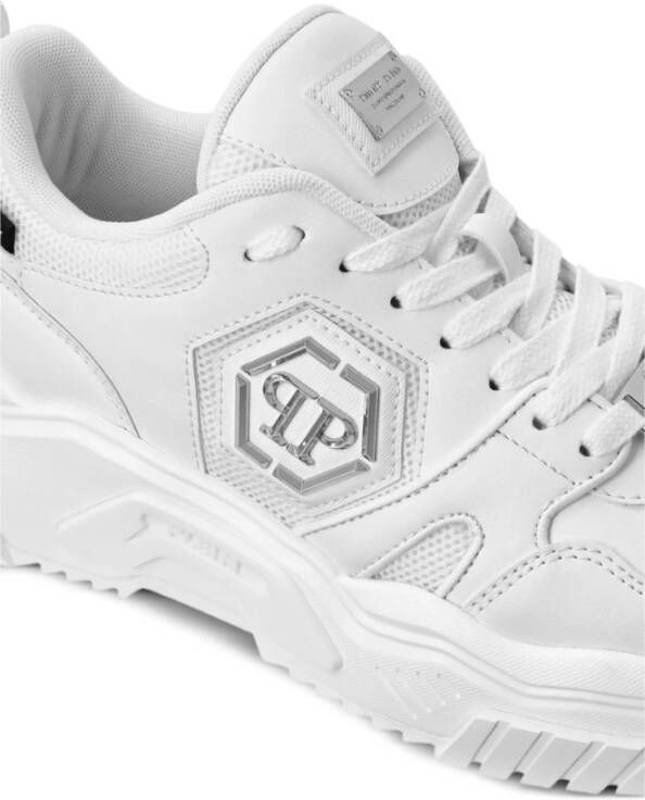 Philipp Plein Witte Chunky Sneakers met Hexagon Detail