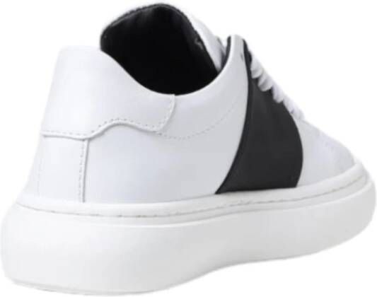 Philipp Plein Witte leren sneakers met zwarte contrast White Heren