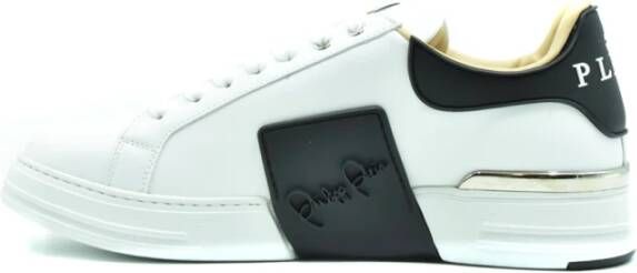 Philipp Plein Witte Leren Sneakers voor Mannen White Heren