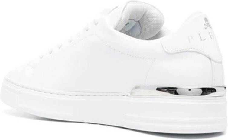 Philipp Plein Witte Leren Veterschoenen White Heren