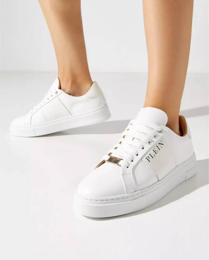 Philipp Plein Witte Lo-Top Logo Sneakers