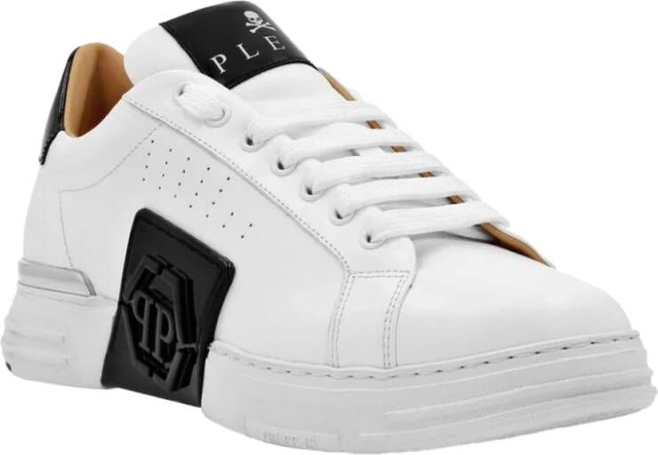 Philipp Plein Witte Hexagon Leren Sneakers White Heren