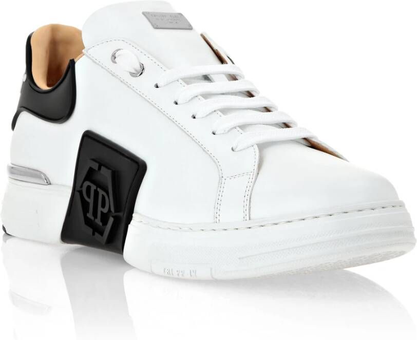 Philipp Plein Witte Platte Sneakers Hexagon Phantom Kicks Wit Heren