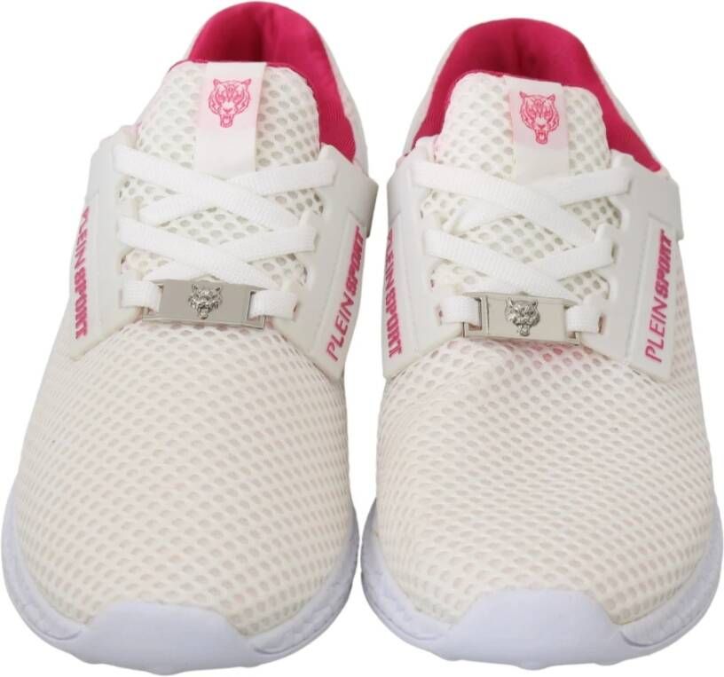 Philipp Plein Witte Roze Polyester Becky Sneakers Wit Heren