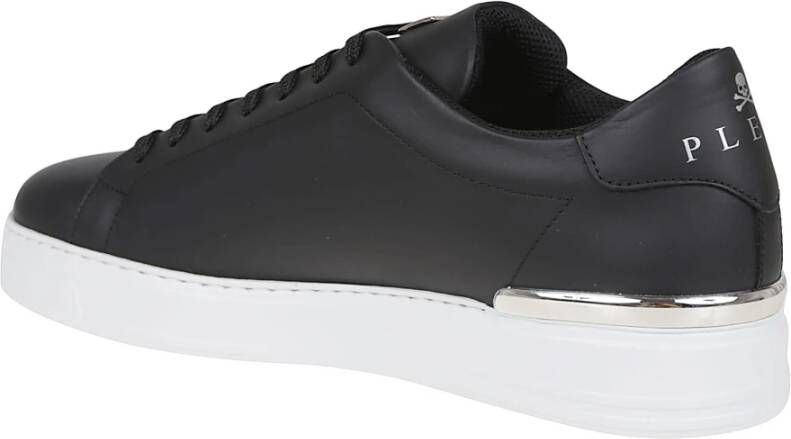 Philipp Plein Zwarte leren hexagon sneakers