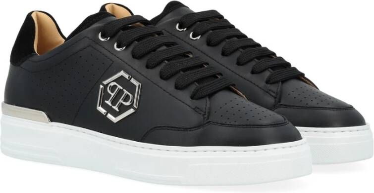 Philipp Plein Zwarte leren Lo-Top sneaker Black Heren