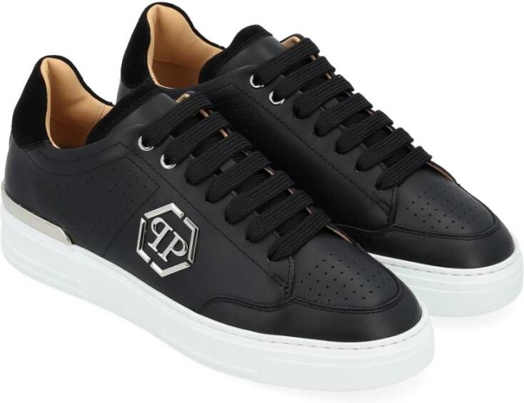 Philipp Plein Zwarte leren Lo-Top sneaker Black Heren