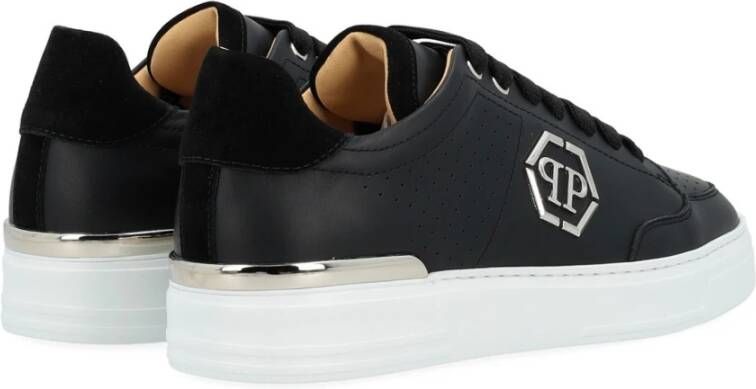 Philipp Plein Zwarte leren Lo-Top sneaker Black Heren