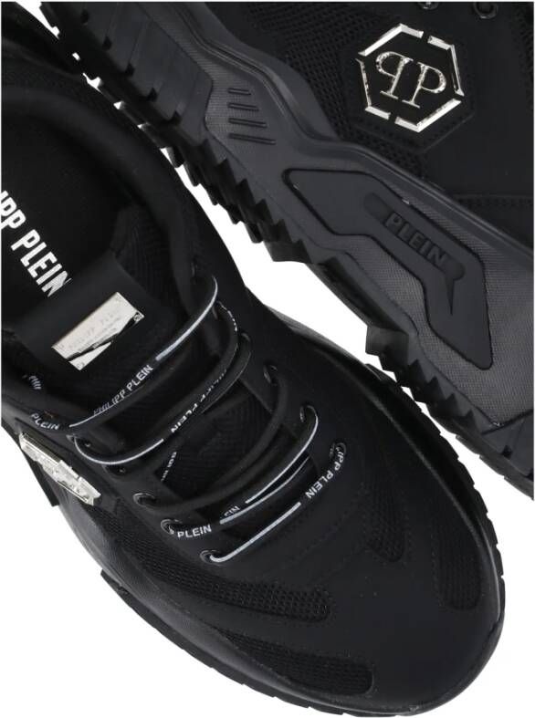 Philipp Plein Zwarte Sneakers voor Mannen met Logo Details Black Heren