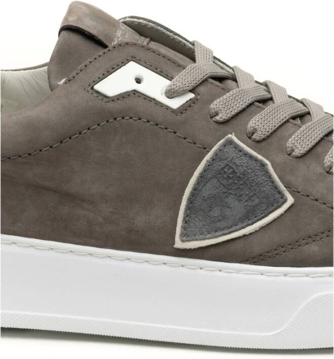 Philippe Model Anthracite Temple Low Sneakers Gray Heren
