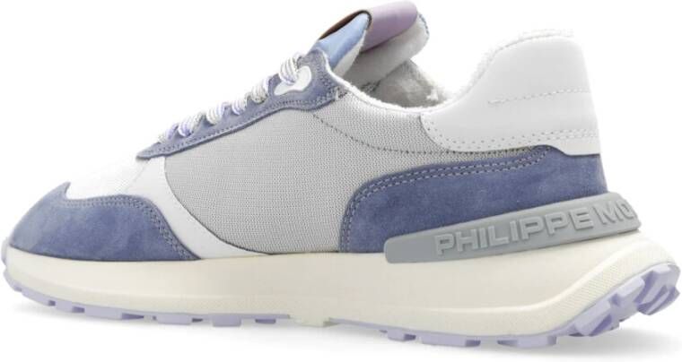 Philippe Model Zilveren Hardloopschoenen met Paars Logo Blue Dames