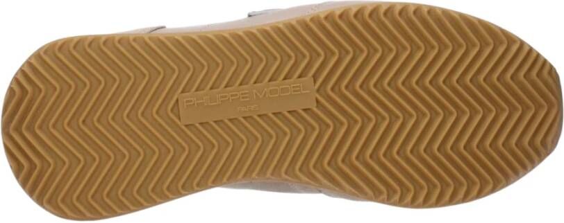 Philippe Model Beige Leren Lage Sneakers