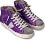 Philippe Model Blauwe Glitter Hoge Sneakers Purple Dames - Thumbnail 9